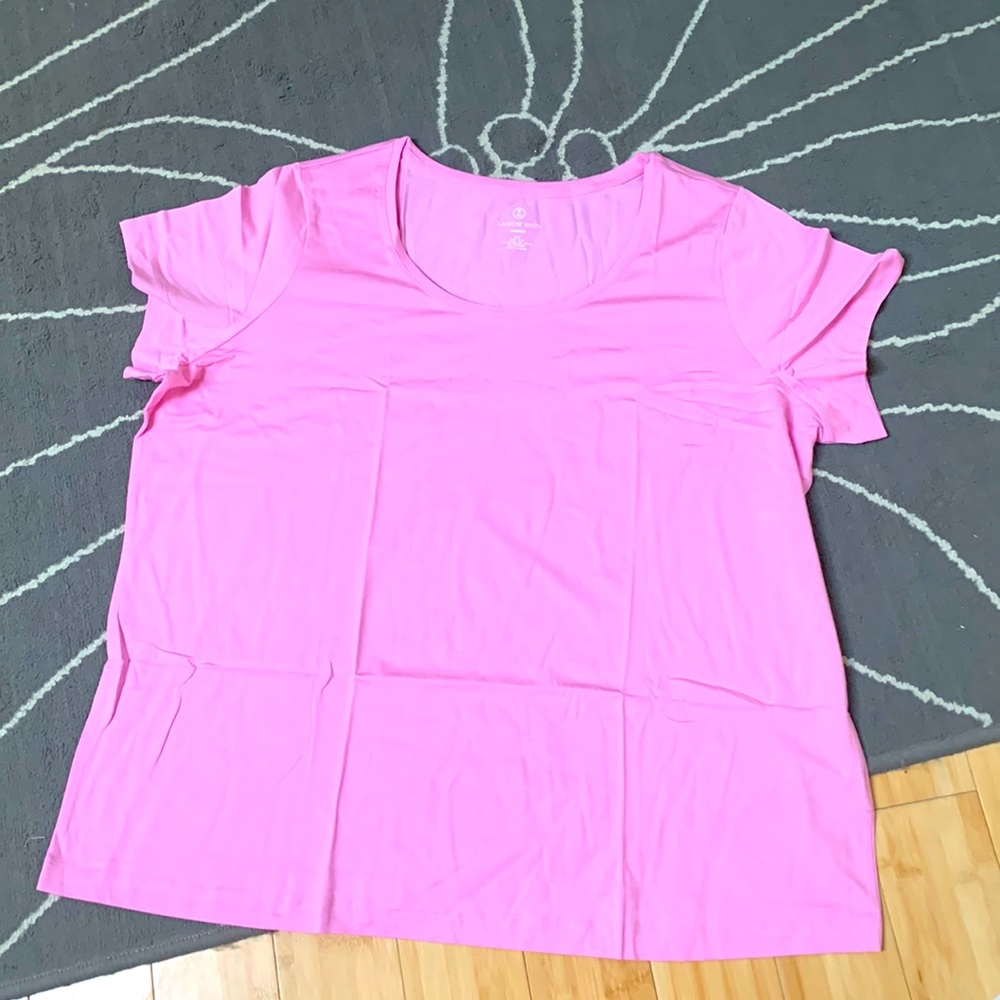 Lands End 2X t shirt in wild blossom pink